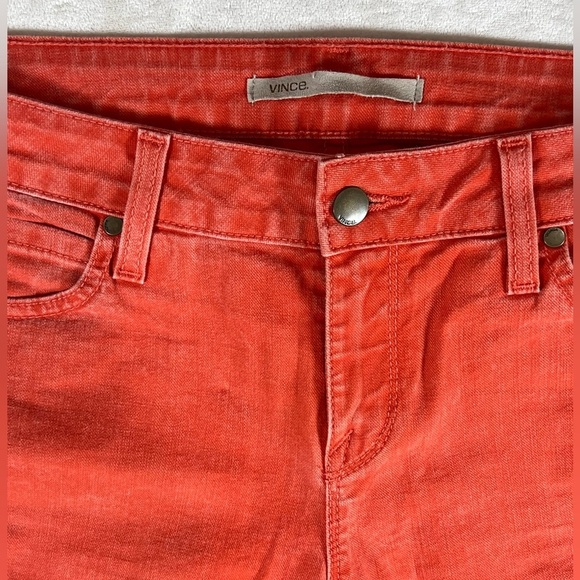 Vince Size 28 Made in USA Cotton Stretch Red Denim Pants - Picture 3 of 10